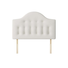 Victor - Small Double - Buttoned Headboard - White - Fabric - 4ft - Happy Beds
