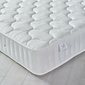 Neptune Spring Quilted Cotton Fabric Mattress - Double - Medium Firmness - Open Coil - 4ft6 (135 x 190 cm) - Happy Beds
