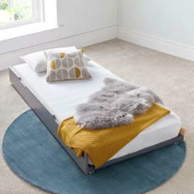 Tyler - Single - Guest Bed Trundle - Grey - Wooden - 3ft - Happy Beds