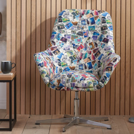 Disney - 100 Years of Disney - Egg Swivel Chair - Multi - Fabric - Metal - Happy Beds