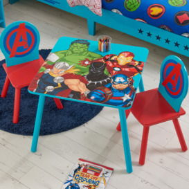 Disney - Avengers - Table/2 Chairs - Blue - Wooden - Happy Beds