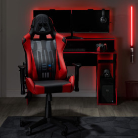Disney - Darth Vader - Computer Gaming Chair - Red/Black - Faux Leather - Happy Beds