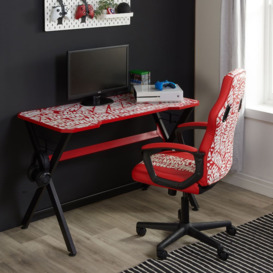 Disney - Marvel - Computer Desk - Red/White - Metal - Happy Beds