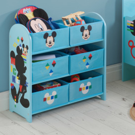 Disney - Mickey Mouse - 6 Drawer Storage Unit - Blue - Wooden - Happy Beds