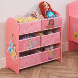 Disney - Princess - 6 Drawer Storage Unit - Pink - Wooden - Happy Beds