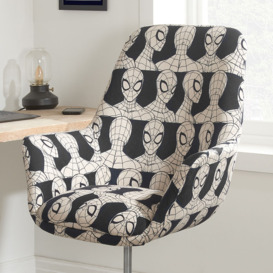 Disney - Spider-Man - Egg Swivel Chair - Black/White - Fabric - Metal - Happy Beds