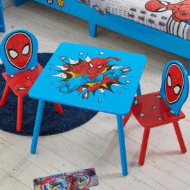 Disney - Spider-Man - Table/2 Chairs - Blue - Wooden - Happy Beds