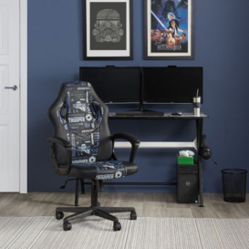 Disney - Star Wars - Computer Gaming Chair - Blue/Black - Faux Leather - Happy Beds