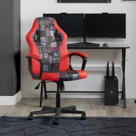 Disney - Star Wars - Computer Gaming Chair - Red/Black - Faux Leather - Happy Beds