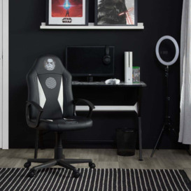 Disney - Stormtrooper - Computer Gaming Chair - Black/White - Faux Leather - Happy Beds