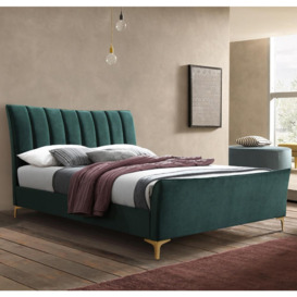 Clover - Small Double -Green - Velvet - 4ft - Happy Beds