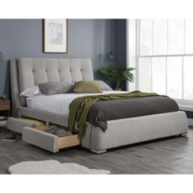 Mayfair - Super King Size - 4-Drawer Storage Bed - Grey - Fabric - 6ft - Happy Beds