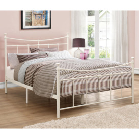 Emily - Single - Metal Bed - Cream White - Metal - 3ft - Happy Beds