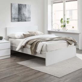 Oslo - Double - Low Foot-End Bed - White - Wooden - 4ft6 - Happy Beds