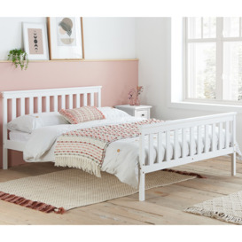Oxford - Single - Low Foot End Bed - White - Wooden - 3ft - Happy Beds