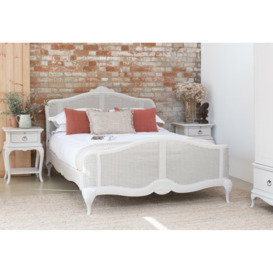 Etienne - Double - Rattan French Bed - Grey - Wooden - 4ft6 - Willis & Gambier - Happy Beds