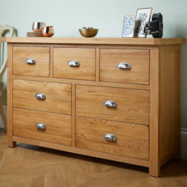 Woburn - 4+3 Drawer Chest - Oak - Wooden - Happy Beds