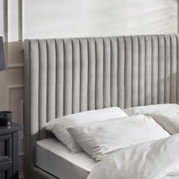 Croft - Super King Size - TV Bed with Storage Compartment - Light Grey - Velvet - 6ft - Happy Beds - thumbnail 3