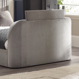 Croft - Super King Size - TV Bed with Storage Compartment - Light Grey - Velvet - 6ft - Happy Beds - thumbnail 6