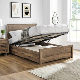 Rodley - Small Double - Ottoman Storage Bed - Oak - Wooden - 4ft - Happy Beds - thumbnail 2