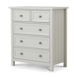 Maine - 3+2 Drawer Chest - Dove Grey - Wooden - Happy Beds - thumbnail 1
