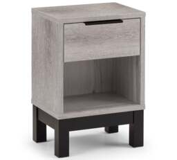 Bali – 1-Drawer Bedside Table – Grey Oak – Wooden - Happy Beds - thumbnail 6