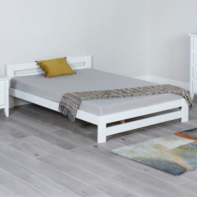 Xiamen - Small Double -White - Wood - 4ft - Happy Beds