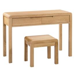 Curve - 2 Drawer Dressing Table - Oak - Wooden - Happy Beds - thumbnail 3