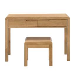 Curve - 2 Drawer Dressing Table - Oak - Wooden - Happy Beds - thumbnail 4