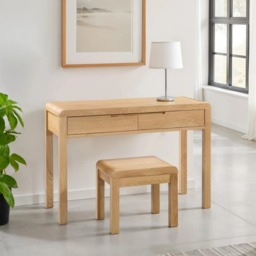 Curve - 2 Drawer Dressing Table - Oak - Wooden - Happy Beds - thumbnail 2