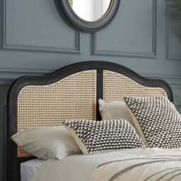 Leonie - Double - Rattan Bed - Black - Wooden - 4ft6 - Happy Beds - thumbnail 3