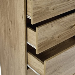 Ingrid - 5 Drawer Chest of Drawers - Light Oak - Wooden - Happy Beds - thumbnail 5
