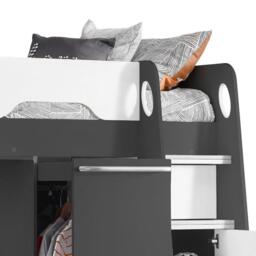 Pegasus - Single - Kids High Sleeper Bed - Grey and White - Wood - 3ft - Happy Beds - thumbnail 3