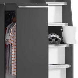 Pegasus - Single - Kids High Sleeper Bed - Grey and White - Wood - 3ft - Happy Beds - thumbnail 4