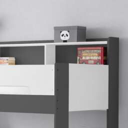 Orion - Kids Triple Sleeper Bed - Storage - Grey and White - Wood - 3ft and 4ft - Happy Beds - thumbnail 5
