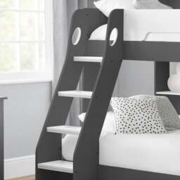 Orion - Kids Triple Sleeper Bed - Storage - Grey and White - Wood - 3ft and 4ft - Happy Beds - thumbnail 6