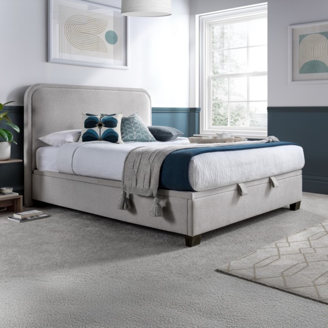 Clifton - King Size - Ottoman Storage Bed - Stone Clay - Velvet - 5ft