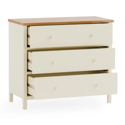 Coxmoor 3-Drawer Chest of Drawers - Oak - Wooden - Happy Beds - thumbnail 3