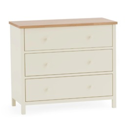 Coxmoor 3-Drawer Chest of Drawers - Oak - Wooden - Happy Beds - thumbnail 2