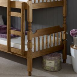 Colonial - Kids Bunk Bed - Waxed Pine - Wooden - Single - 3ft - Happy Beds - thumbnail 6