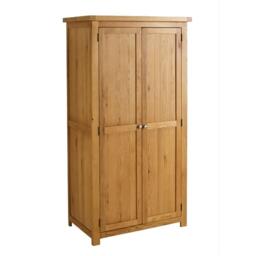 Woburn - 2 Door Wardrobe - Oak - Wooden - Happy Beds - thumbnail 3