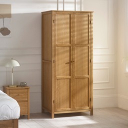 Coxmoor – 2 Door Wardrobe – Oak – Wooden - Happy Beds - thumbnail 1