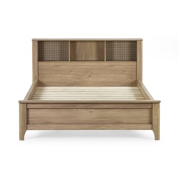 Sydney - Double - Rattan Oak-Effect Bookcase Bed - Oak - Wooden - 4ft6 - Happy Beds - thumbnail 5