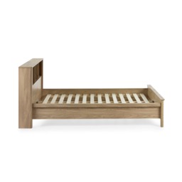 Sydney - Double - Rattan Oak-Effect Bookcase Bed - Oak - Wooden - 4ft6 - Happy Beds - thumbnail 6