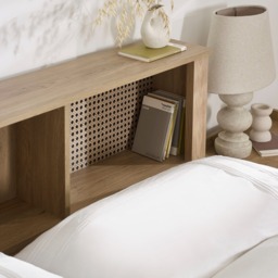 Sydney - Double - Rattan Oak-Effect Bookcase Bed - Oak - Wooden - 4ft6 - Happy Beds - thumbnail 3