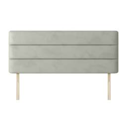 Cornell - Small Double - Lined Headboard - Light Silver - Velvet - 4ft - Happy Beds - thumbnail 5