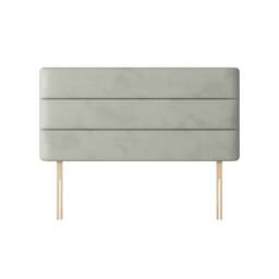 Cornell - Small Double - Lined Headboard - Light Silver - Velvet - 4ft - Happy Beds - thumbnail 4