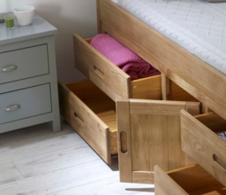 Captains - Single - High Foot-End Storage Bed - Waxed Pine - Wooden - 3ft - Happy Beds - thumbnail 3