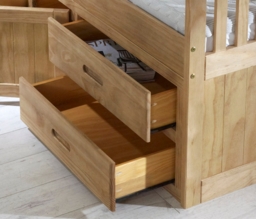 Captains - Single - High Foot-End Storage Bed - Waxed Pine - Wooden - 3ft - Happy Beds - thumbnail 5