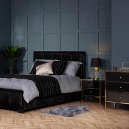Fenwick - 6 Drawer Chest - Black/Gold - Glass/Metal - Happy Beds - thumbnail 7
